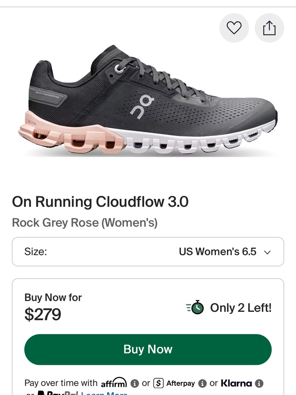 On Running Cloudflow 3.0 Women's Sneakers in Grey and Rose never worn!!!